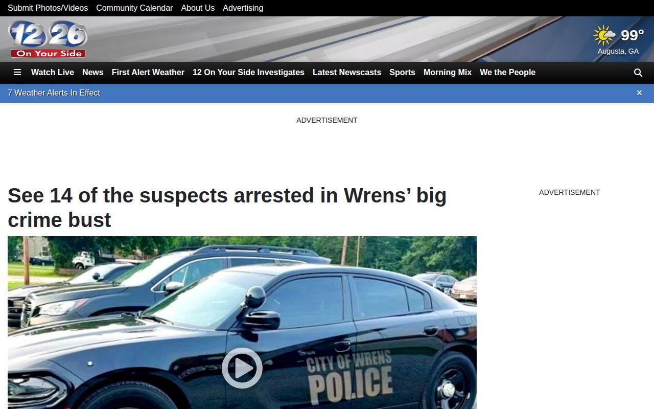 Historical Wrens crime news and Jefferson County arrest coverage