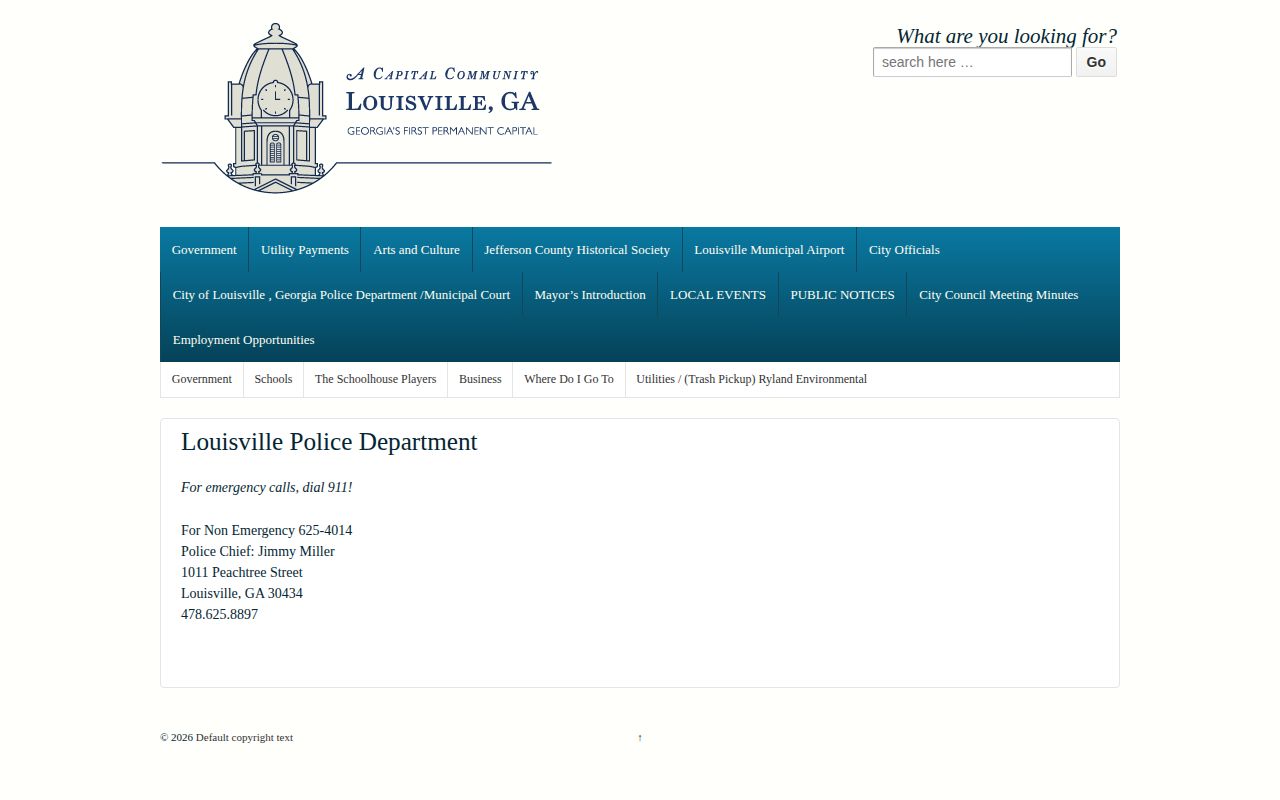 Screenshot of the Louisville Police Department page for Jefferson County city arrest records and booking requests