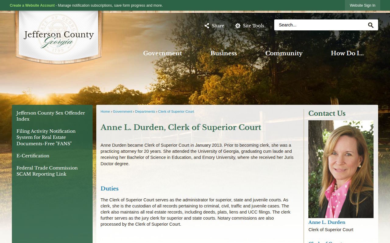Jefferson County Clerk of Superior Court records source for wanted and warrant questions