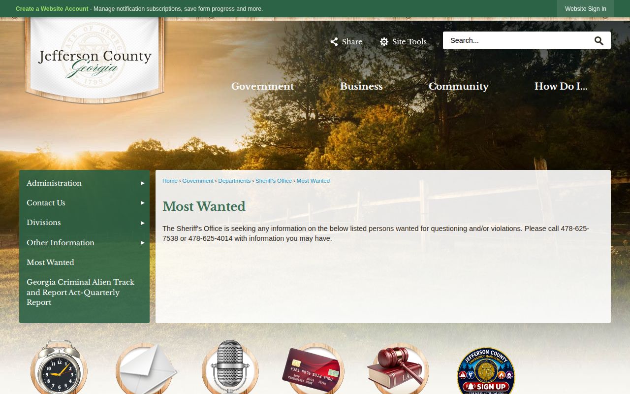 Jefferson County Sheriff's Most Wanted official tip page